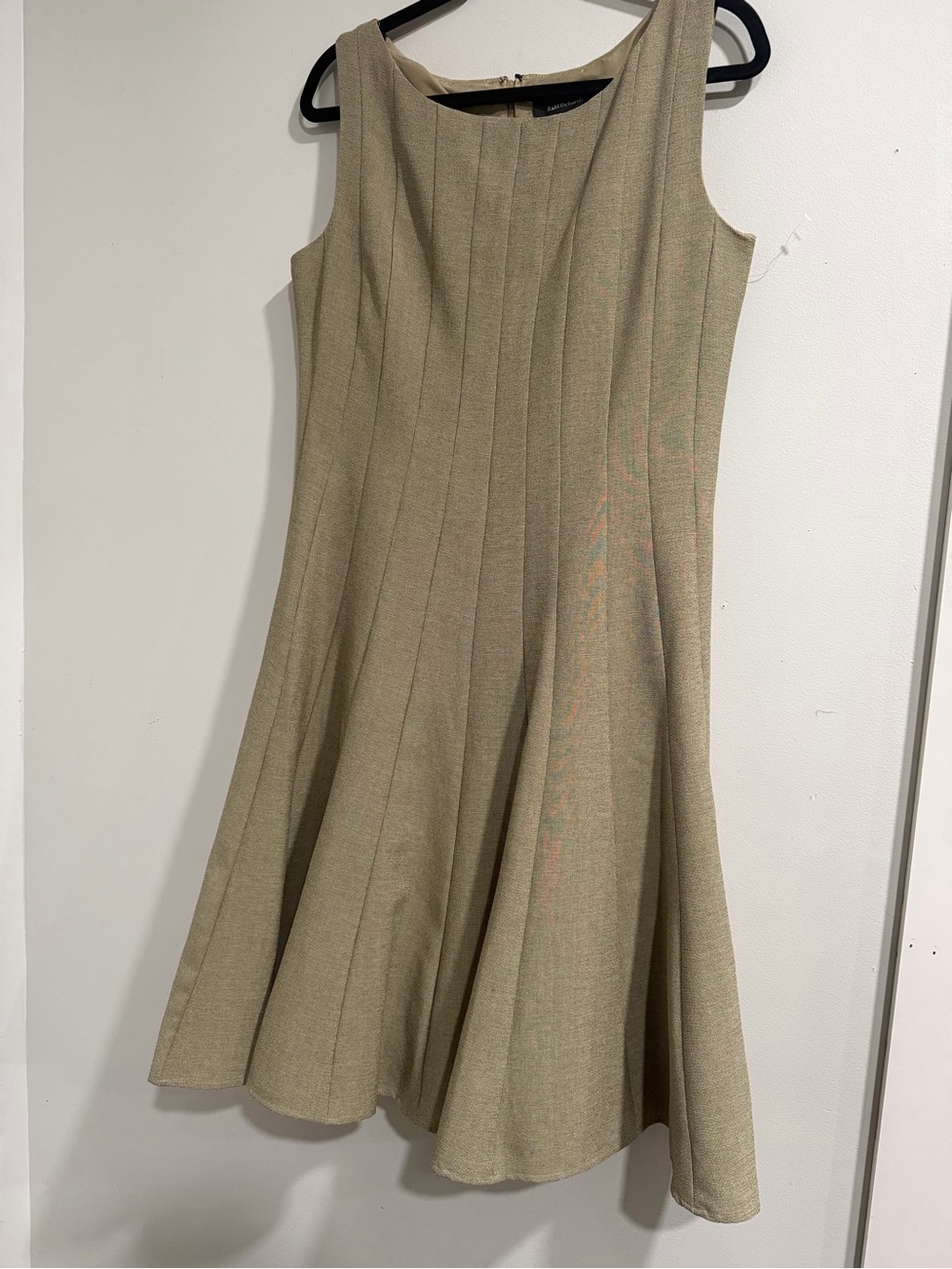 R&M Richards Sleeveless A-Line Dress in Beige-Taupe